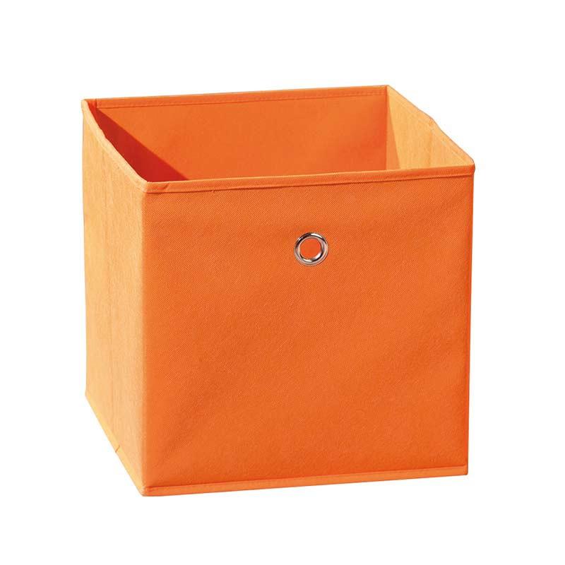 Boîte de rangement pliable Kase 32 cm orange - Paris Prix - pratique et design avec œillet en métal_0