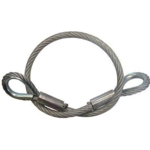 CABLE ACIER+PVC DIAM 4/6MM 2 BOUCLES COSSEES MANCHONNEES 6M - GODET