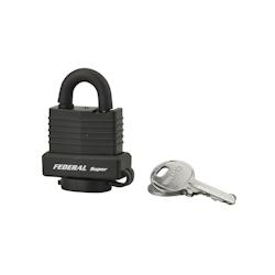 Cadenas à clé Fédéral Lock Sea Line, laiton,  extérieur, anse inox, 35mm, 2 clés - THIRARD - noir 3150269019002_0