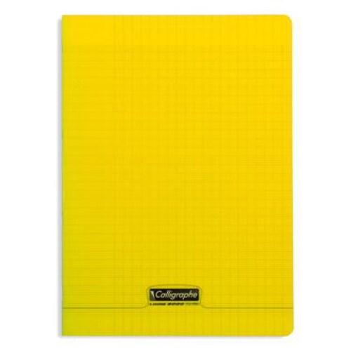 Calligraphe Lot de 5 Cahier Ligne 8000 A4, 140p./70 feuilles 90 g/m² piquées, couv. PP jaune, Séyès - 3210330182544_0