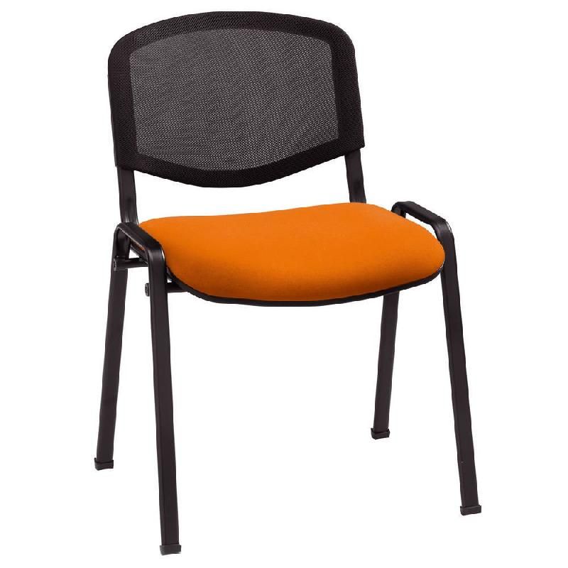 CHAISE VISITEUR EMPILABLE FIRST - EN MAILLE FILET - HAUTEUR DOSSIER 33 CM - COULEUR ABRICOT (PRIX À L'UNITÉ)