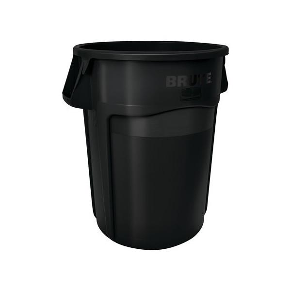 Conteneur poubelle rond en polyéthylène - conduits d'aération intégrés - 167L - certifié NSF_0