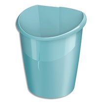 CORBEILLE À PAPIER ELLYPSE EN POLYPROPYLÈNE, CLIPSABLE - DIMENSIONS L27,8 X H38 X P31,8 CM VERT D'EAU - LOT DE 3