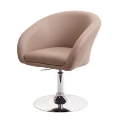 Décoshop26 - Chaise de salle à manger pivotante rotative et réglable en hauteur en PVC taupe 04_0002227 - 3000260832691_0