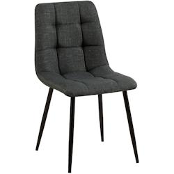 Décoshop26 - Chaise de salle à manger x1 coutures décoratives carrées en tissu gris foncé et métal noir 10_0002137 - gris 3000250858069_0
