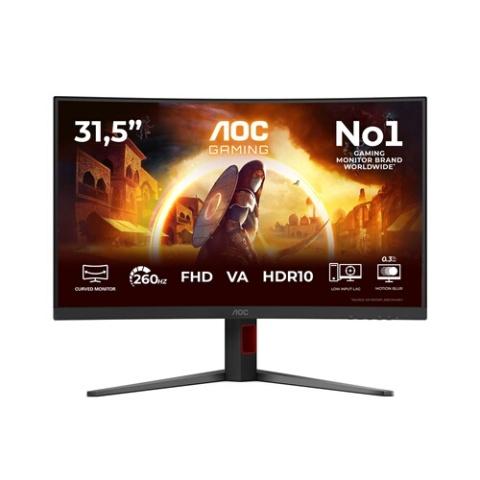 ECRAN PC AOC GAMING C32G4Z 31,5'' INCURVÉ 260 HZ FULL HD NOIR ET ROUGE