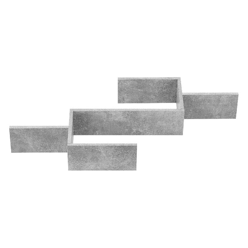 Étagère murale stylée - Meuble mural de rangement 104 cm - Effet béton gris - Modèle 03_0005206_0