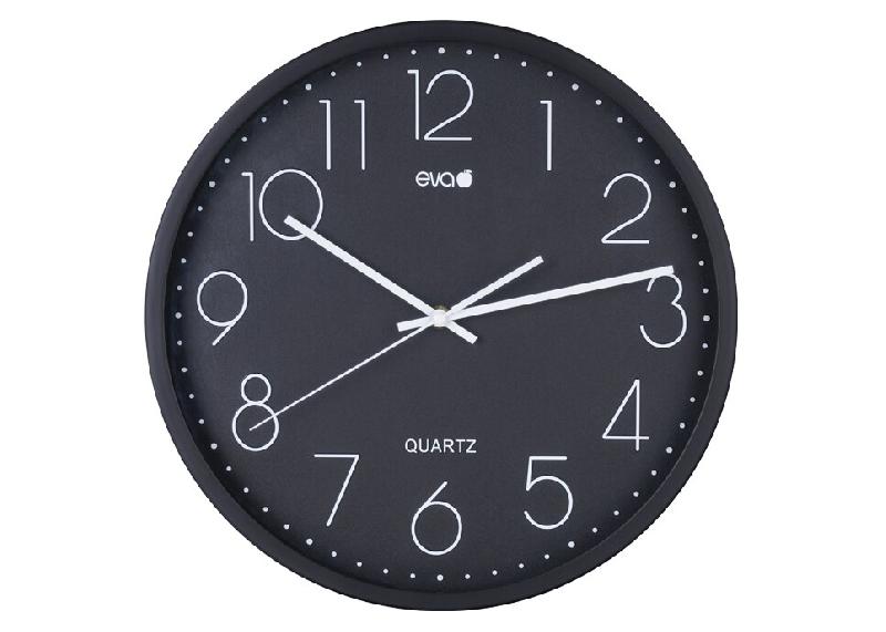 Eva horloge murale en PP noir Ø35 cm - noir plastique polypropylène 073932_0
