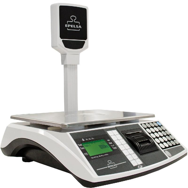 EXA BALANCE MARTE EVO IC BI-ECHELON 6kg/2g-15kg/5g Balance poids prix à TICKET et BATTERIE. Idéale pour les marchés, commerces ambulants sédentair_0