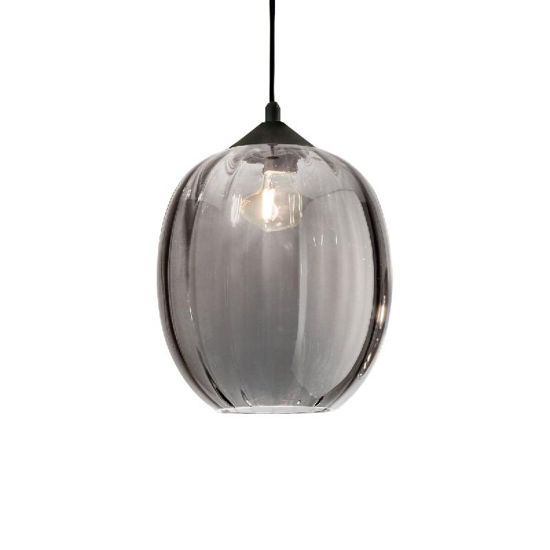 Fabas Luce Kit De Suspension En Verre Soufflé Fumé, E27 - Design Moderne Et Élégant Pour L'Éclairage Intérieur, Diamètre 250 Mm, Hauteur 360 Mm_0