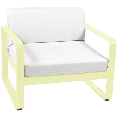 FAUTEUIL BELLEVIE CITRON GIVRÉ COUSSINS BLANC GRISÉ - FERMOB