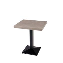 Guyane - table - piètement fonte carré noir-  plateau ép. 48 duroplus 68 x 68 béton - gris matière synthétique 3661365116248_0