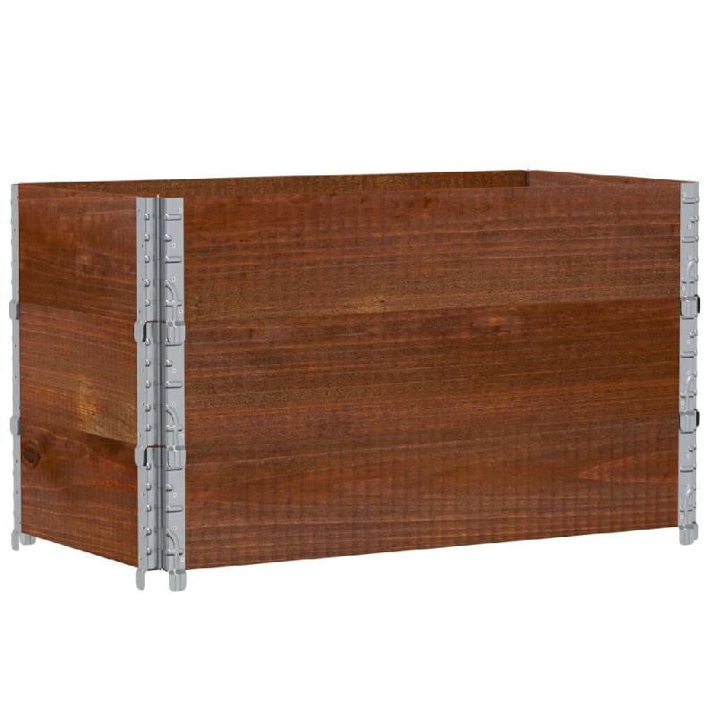 Helloshop26 - Jardinière bac lit surélevé plantes fleurs terrasse jardin 100 x 50 cm bois massif de pin marron 02_0037284 - marron métal 3000217809967_0