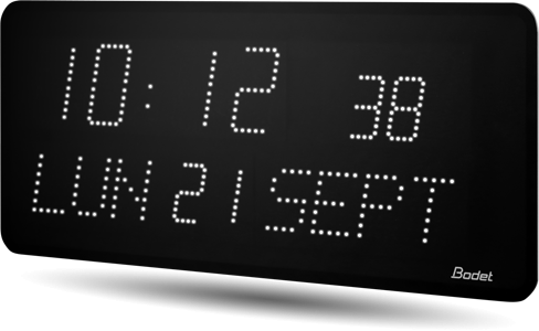 Horloge LED Style II 10S Date, alimentation 230V, IMPULSION, LED blanche - BODET_0