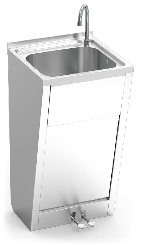 Lave-mains avec double pédale eau chaude et eau froide 450x450x850 mm. - 061008FRIC_0