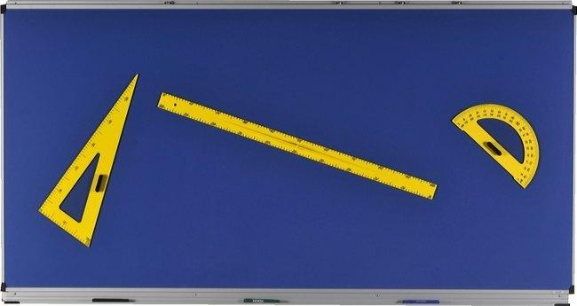 TABLEAU SIMPLE 1 X 2 M - ÉMAILLÉ BLEU - CADRE ALUMINIUM ANODISÉ - MANUTAN COLLECTIVITÉS