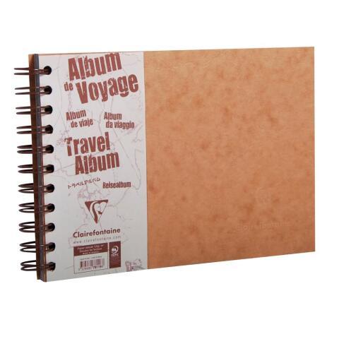 LOT DE 5 - ALBUM DE VOYAGE AGE BAG RELIURE INTÉGRALE A5 PAYSAGE 80 PAGES LIGNÉ 120G + UNI À GRAIN 160G - TABAC