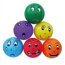 LOT DE 6 BALLONS 6 ÉMOTIONS, EN PVC REGONFLABLE, DIAMÈTRE 20 CM, 6 COLORIS DIFFÉRENTS