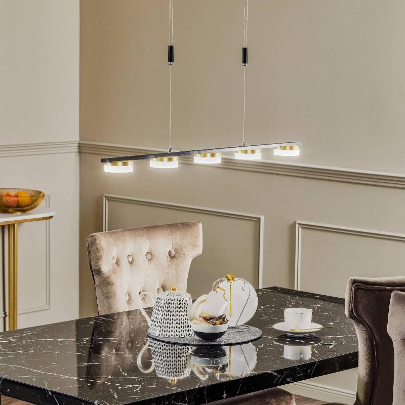LUCANDE KYREE SUSPENSION LED ANTHRACITE DORÉE