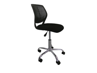 Oblick - Chaise dactylo ergonomique noire avec assise réglable et base chromée_0