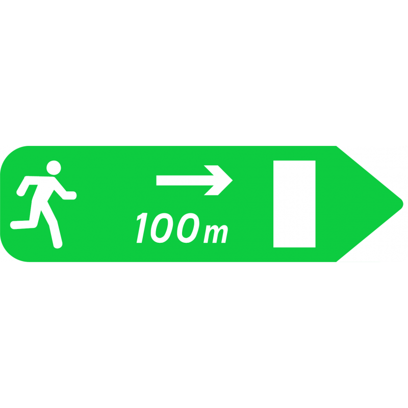 Panneau de jalonnement piétonnier Dp2a - Issue de secours vers la droite - WP Signalisation_0
