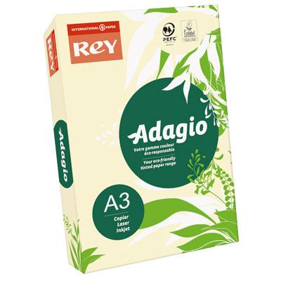 PAPIER COULEUR ADAGIO - TEINTE VIVE - 80 G  - A3 - IVOIRE - RAMETTE DE 500 FEUILLES