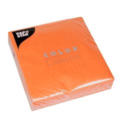 Papstar 50 Serviettes, 3 plis pliage 1/4 33 cm x 33 cm orange - orange 86978_0