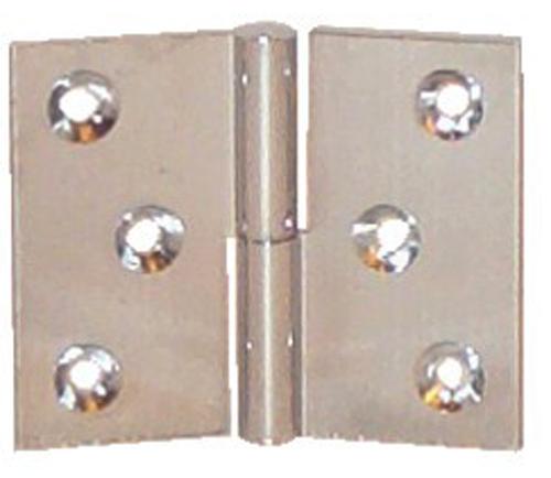 PAUMELLE LAITON CHROMÉ 40X50MM DROITE NŒUD DE 6MM AXE ACIER - PO4150S03