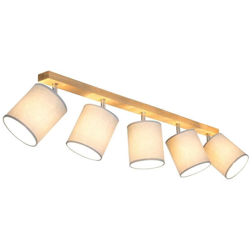 BRITOP PLAFONNIER CORRALEE GRIS LINÉAIRE, À 5 LAMPES