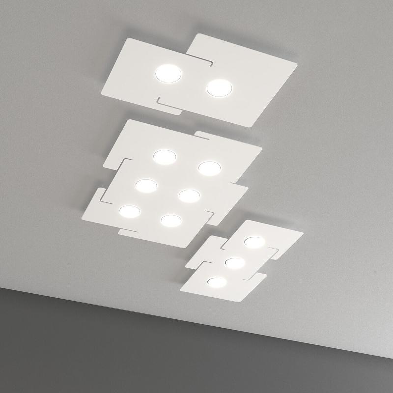 Plafonnier LED ECHO Top Light en métal blanc rectangulaire avec 2 douilles d'ampoule Gx53 - blanc 8056039140950_0