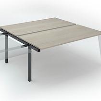 PÔLE DE 2 BUREAUX DROITS CHÊNE GRIS L 180 X P 166 CM, PIÉTEMENT MÉTAL ANTHRACITE - ARCH - ELÉMENT SUIVANT