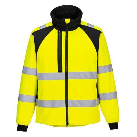PORTWEST CD875 VESTE SOFTSHELL HAUTE VISIBILITÉ ECO WX2 (2 COUCHES) JAUNE/NOIR - TAILLE XL