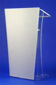 Pupitre de conférence en plexi opale - plexiglas cristal épais - passage câbles discret_0