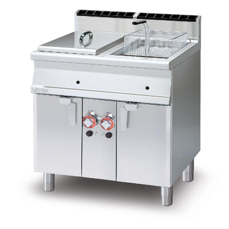 Redcook Friteuse à gaz 2 bacs 18+18 lt. Structure en acier inoxydable. Dimensions 80x70,5 h90 cm. Modèle F2/18-78G - 2081_0