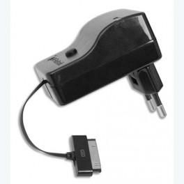 RETRAK CHARGEUR SECTEUR IPAD/IPHONE/IPOD 2.1A RÉTRACTABLE AVEC ENROULEUR INTÉGRÉ NOIR 0.98M EUIPADWALLB