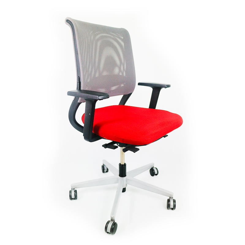 Fauteuil ergonomique Sedus Netwin Rouge d'occasion - dossier double résille - assise généreuse_0