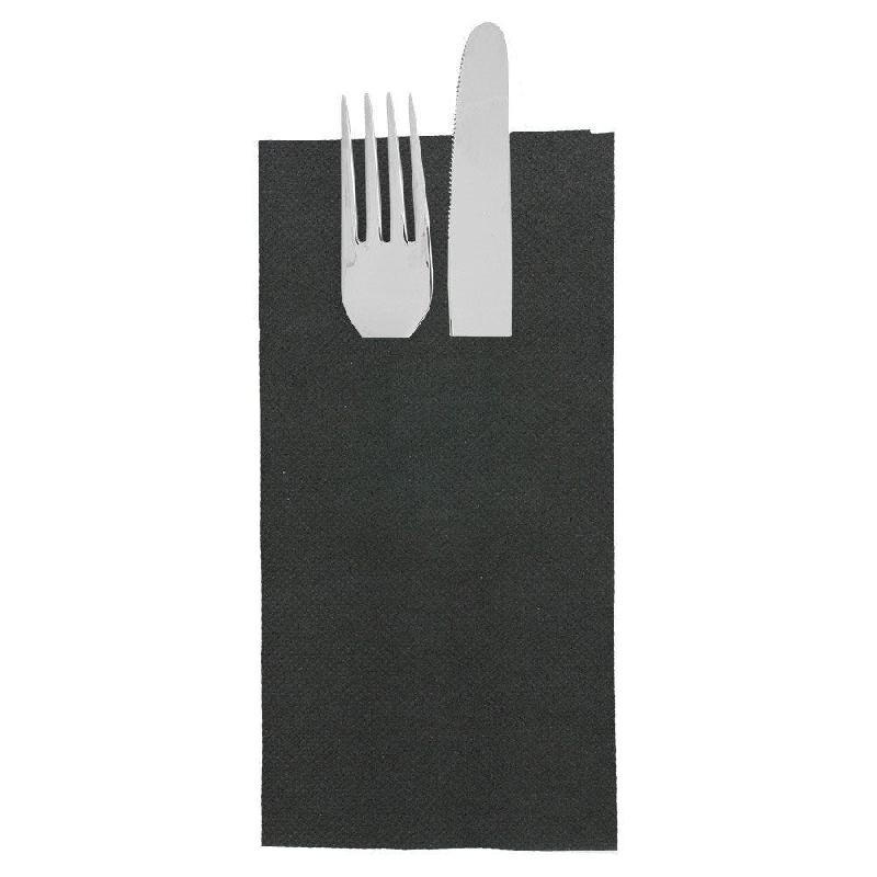 Serviette kangourou écolabel double point noir 39x40cm par 1400_0