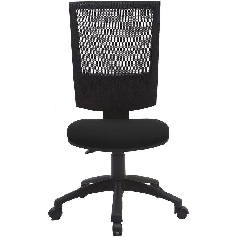 SIEGE DE BUREAU JENNY MAILLE/TISSU HAUTEUR AJUSTABLE A ROULETTES - NOIR