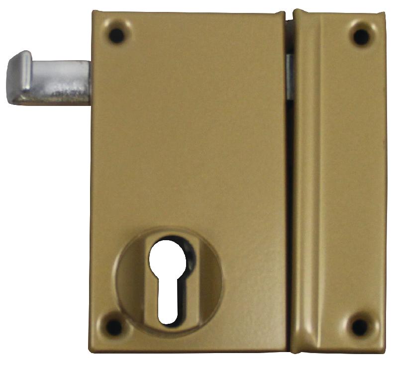 COFFRE MONOPOINT EN APPLIQUE POUR CYLINDRE EUROPÉEN VERTICAL TIRAGE DROITE DORÉ - HERACLES - MX-8827-01