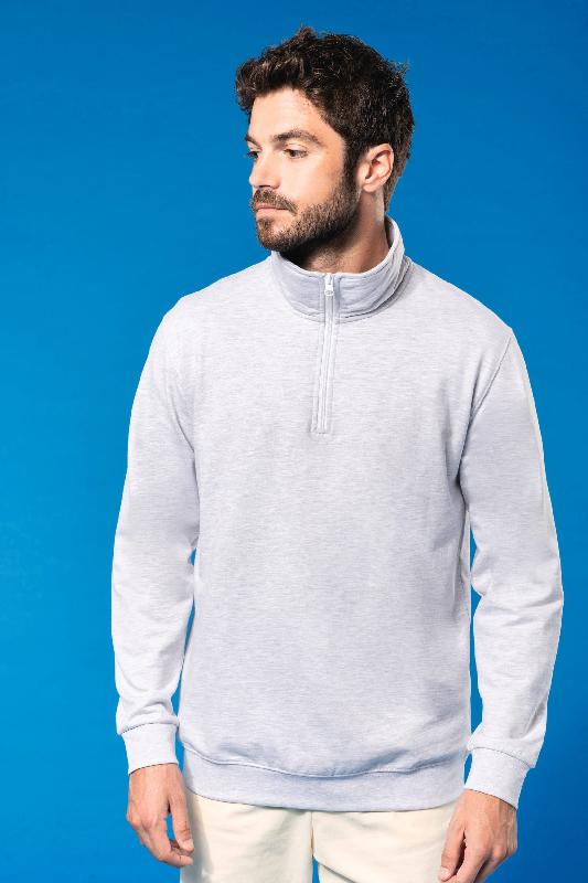 Sweat-shirt col zippé homme - Kariban - Réf: K478 - 80% coton / 20% polyester - Molleton gratté_0