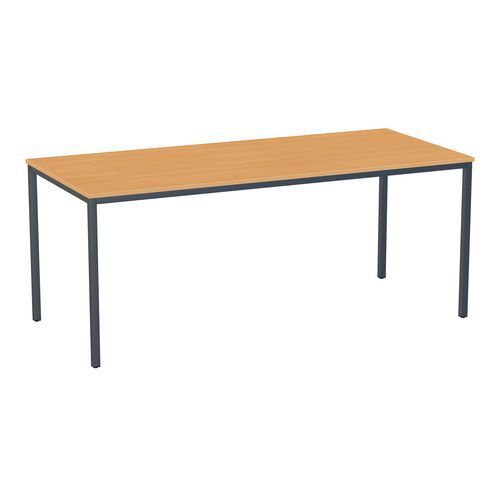 TABLE À MANGER VERSYS AVEC BASE ANTHRACITE RAL 7016 180 X 80 X 743 CM HÊTRE