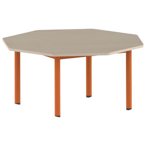 TABLE CARÉLIE OCTOG Ø 120 MOBILE T3 STRAT ÉRABLE PAPAYE 2011 - MOBIDECOR
