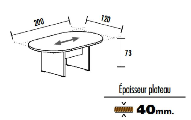 Table de réunion ovale TAK- Mobel Linea - 200, Blanc_0