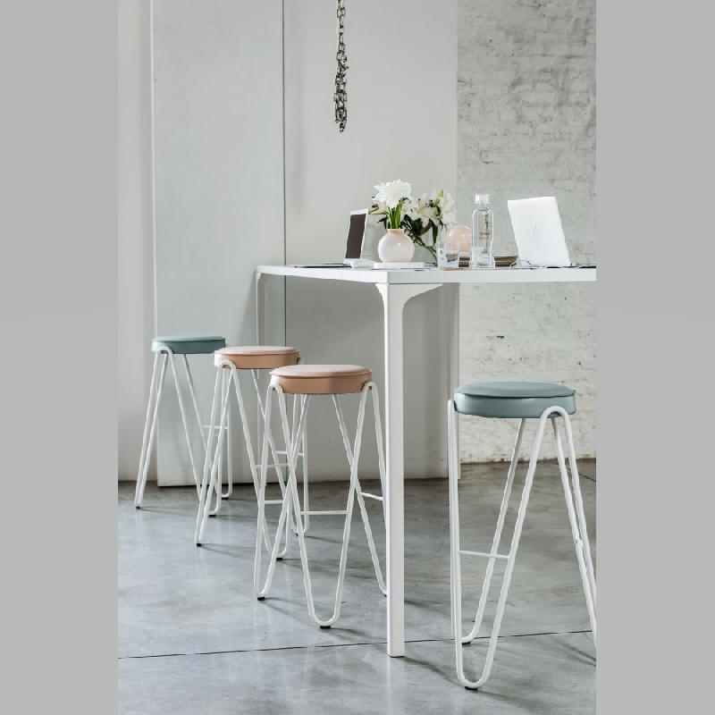 Table haute carrée en métal ARMANDO - MIDJ - design minimaliste - 2 dimensions et coloris disponibles_0