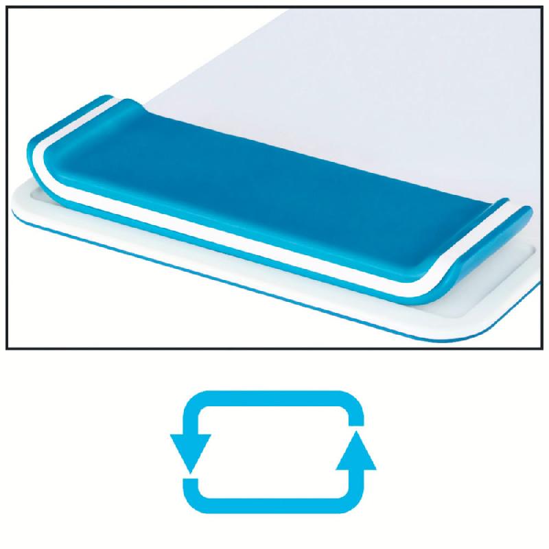 TAPIS DE SOURIS ERGONOMIQUE LEITZ ERGO WOW - REPOSE-POIGNETS INTEGRE - HAUTEUR AJUSTABLE - BLANC ET BLEU