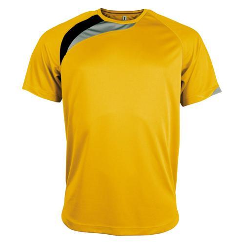 TEE-SHIRT WAVE PES JAUNE/NOIR/GRIS