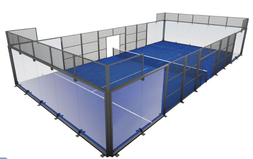 Terrain de padel panoramique robuste - structure en acier galvanisé et verre trempé 12 mm_0