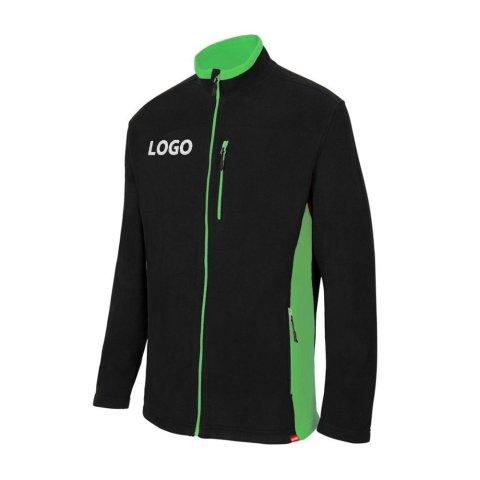 VESTE POLAIRE BICOLORE MIXTE PUBLICITAIRE VELILLA NOIR/VERT - MARQUAGE BRODERIE