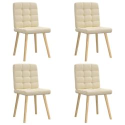 VidaXL Chaises à Manger Lot De 4 Crème Tissu - beige 8721158566430_0