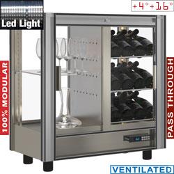Vitrine réfrigérée modulable traversante 216L positive à vins - modèle PVV-4/TR-R6 - 4°C à +16°C, 860x530x938 mm_0